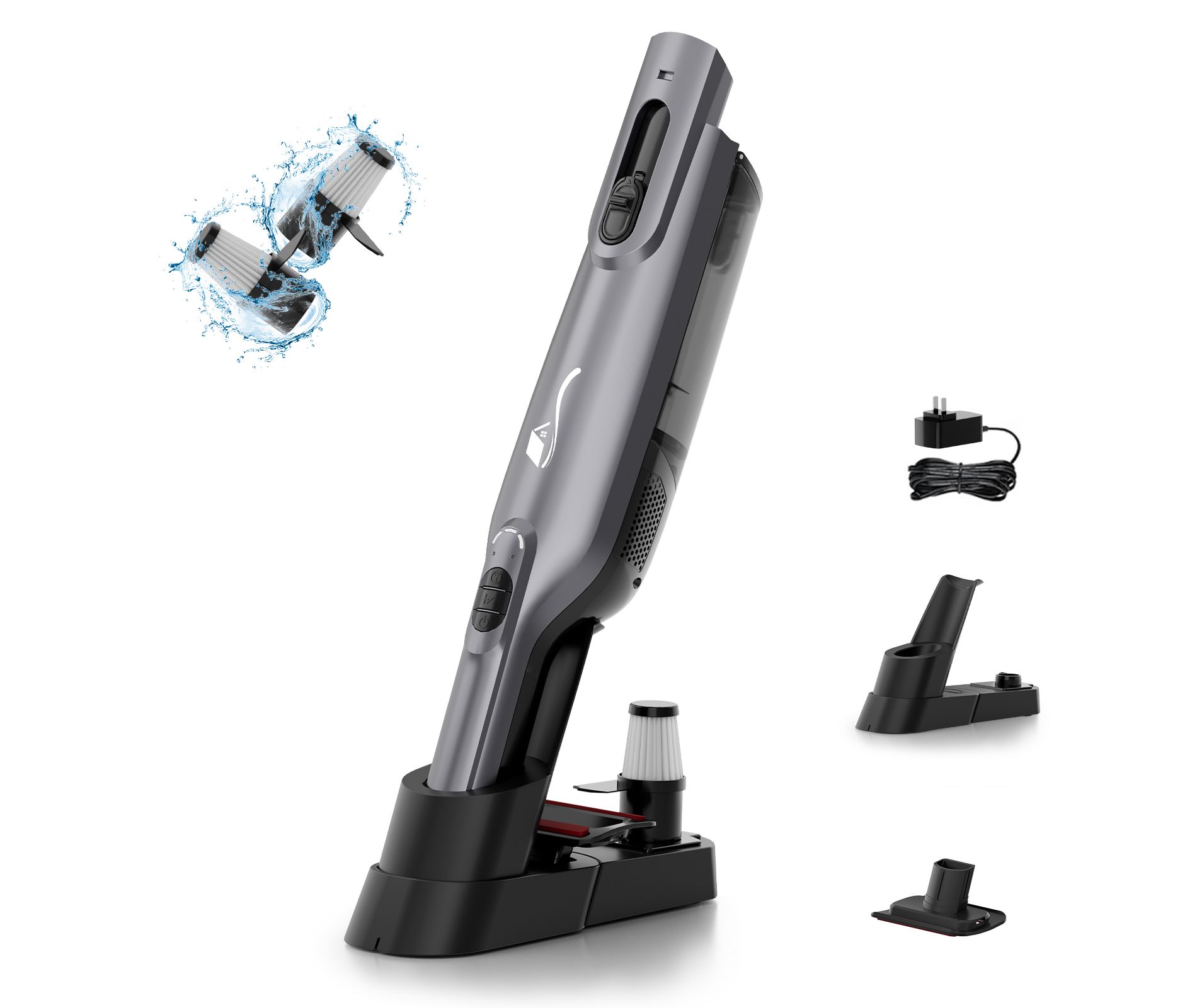 WHALL Cordless Handheld Vacuum Cleaner, Powerful Suction, and LED Light for Home, Car