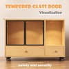 Cat Litter Box Enclosure, Hidden Litter Box Furniture with Glass Door, Drawer, Indoor Cat House - 2 of 4