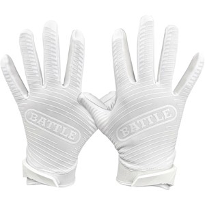 Battle Sports Doom 1.0 Adult Football Receiver Gloves - White - 1 of 4