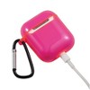 Insten Case Compatible with AirPods 1 & 2 - Protective Bright Skin Cover with Keychain, Clear Rose Red - 4 of 4