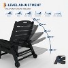 Lounge Chair for Outside, Outdoor HDPE Chaise Loungers with Cup Holder, Resin Pool Lounge Chair with Rolling Wheels - 2 of 4