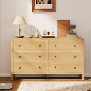 6-Drawer Dresser & TV Stand - 55" Media Console with Metal Handles for Living Room & Bedroom - 1 of 4