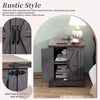 VYNXARIA Farmhouse End Table with Charging Station -   Featuring Adjustable Shelf, Versatile Walnut Sofa Side Table  for Bedroom, Living Room,Gray - 4 of 4
