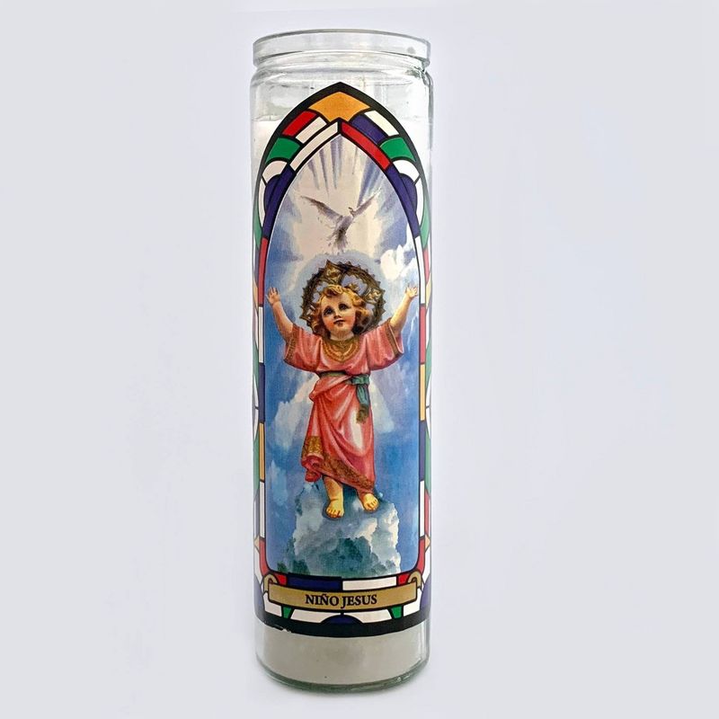 11.3oz Unscented Divino Ni&#241;o Jes&#250;s Glass Jar Candle White - Continental Candle, 3 of 6