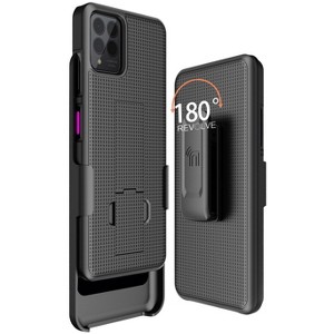 Nakedcellphone Combo for T-Mobile REVVL 6X Pro 5G (2023) / REVVL 6 Pro 5G (2022) - Case with Stand and Belt Clip Holster - 1 of 4