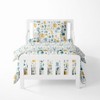 Bacati - Little Dino Boys Teal/Yellow Muslin 5 pc Toddler Bedding Set with Dec Pillow - 2 of 4