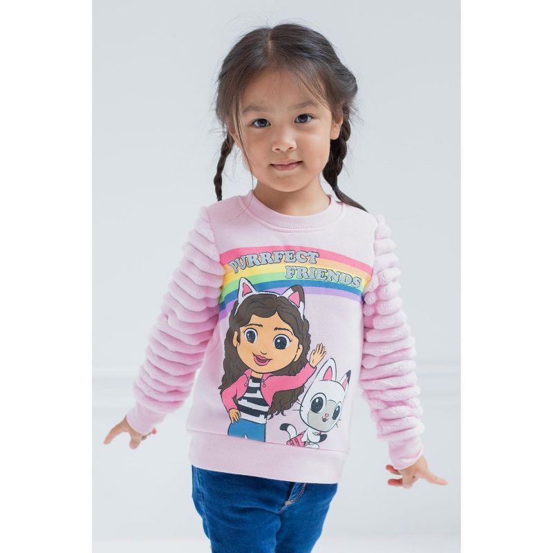 Dreamworks Gabby's Dollhouse Pandy Paws Girls Fleece Fur Sweatshirt Toddler to Big Kid, 4 of 6