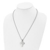 Black Bow Jewelry Men's Stainless Steel & CZ Grooved Cross Necklace, 22 Inch - 3 of 4