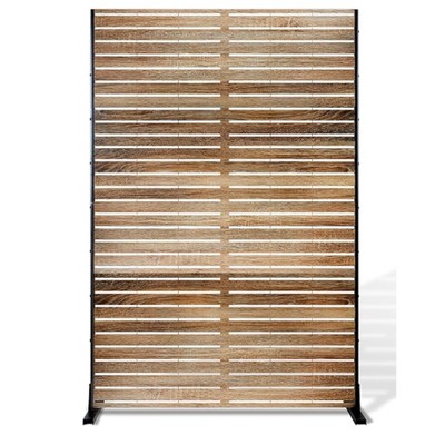 72" H Metal Privacy Screen for Outdoor, Freestanding Decorative Privacy Screen with Stable Base, Metal Fence Panel for Balcony Patio Garden