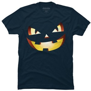 Men's Design By Humans Halloween Pumpkin Evil Smiley Face By artdim T-Shirt - 1 of 4