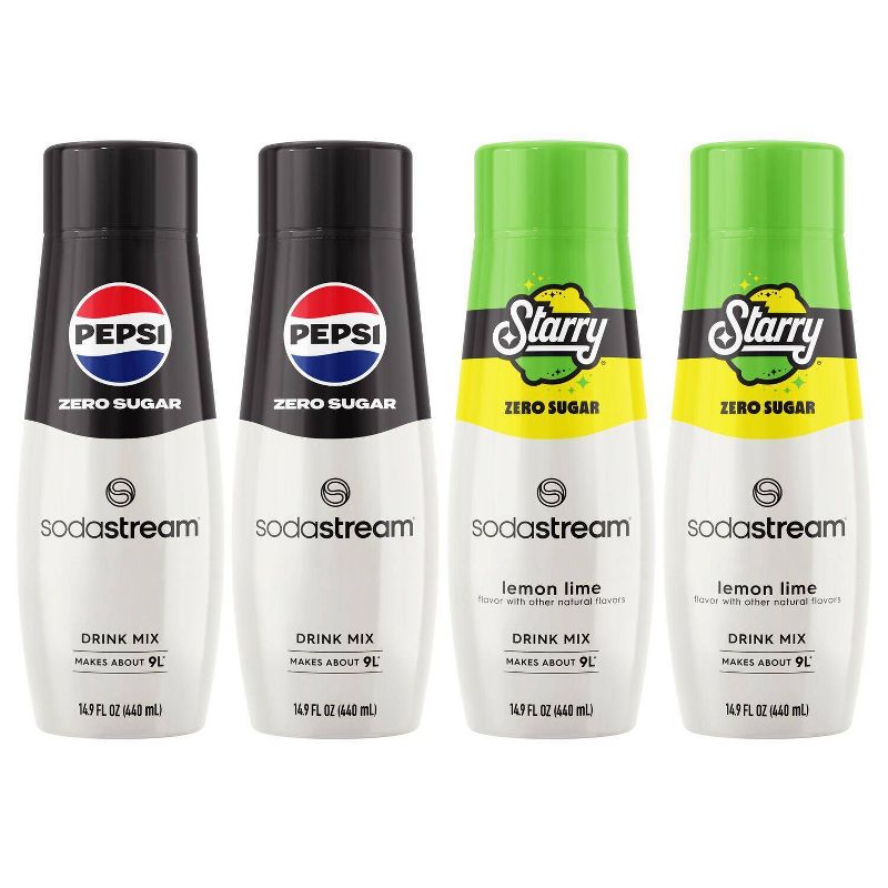 SodaStream Pepsi Starry Zero Sugar Beverage Mix Variety Pack - 60 fl oz/4pk, 1 of 10