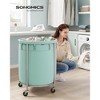 Laundry Hamper with Wheels Round Rolling Laundry Sorter Laundry Cart with Removable Bag - 2 of 4