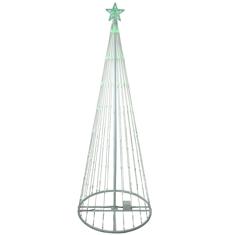 Northlight 9' Green LED Lighted Christmas Tree Show Cone Outdoor Decor, 1 of 5