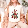 Christmas Tree Patchwork Print - Women's Short Sleeve Graphic T-Shirt - 3 of 4