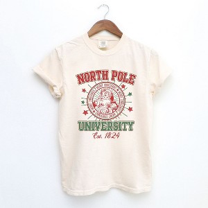 Simply Sage Market Women's North Pole University Stars Short Sleeve Garment Dyed Tee - 1 of 4