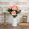 Allstate Floral Rose Artificial Floral Bush Spray- 18" - Pink - 2 of 4