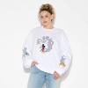 Women's Mickey & Friends Shadows Graphic Sweatshirt - White - 2 of 3