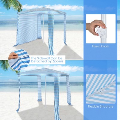 Costway 6.6' X 6.6' Foldable Beach Cabana Easy-setup Beach Canopy W ...