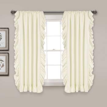 2pk 54"x63" Light Filtering Reyna Curtain Panels Ivory - Lush Décor