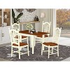 HomeStock 5-Pc Buttermilk and Cherry Solid Wood Top - Dining Room Set - Seats 4 - 2 of 4