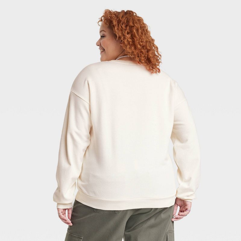 Women's Strawberry Graphic Sweatshirt - Off-White, 2 of 7