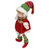 Northlight 14" Red and Green Plush Jingle Bell Girl Elf Christmas Figure - 4 of 4