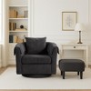 Wooakway Swivel Accent Chair with Ottoman Set Barrel Armchair with Removable Back Pillow with 2 Armrest Covers for Living Room Bedroom Office - 2 of 4