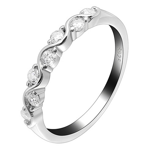 Zarina Anniversary Band Ring for Women Sterling Silver Cz Ginger Lyne Collection - image 1 of 4