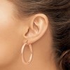 Black Bow Jewelry 4mm x 40mm Polished 14k Rose Gold Large Round Tube Hoop Earrings - 3 of 4