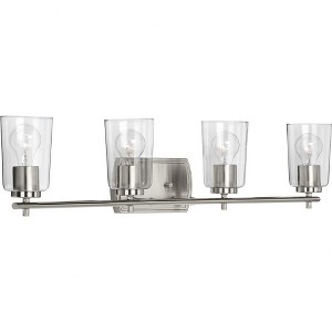 Progress Lighting Adley 4-Light Bath Vanity in Brushed Nickel with Clear Glass Shades - 1 of 4