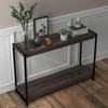Farmhouse Console Table, 40" Entryway Table with Storage, Slatted Style 2-Tier Sofa Table with Shelf - 2 of 4