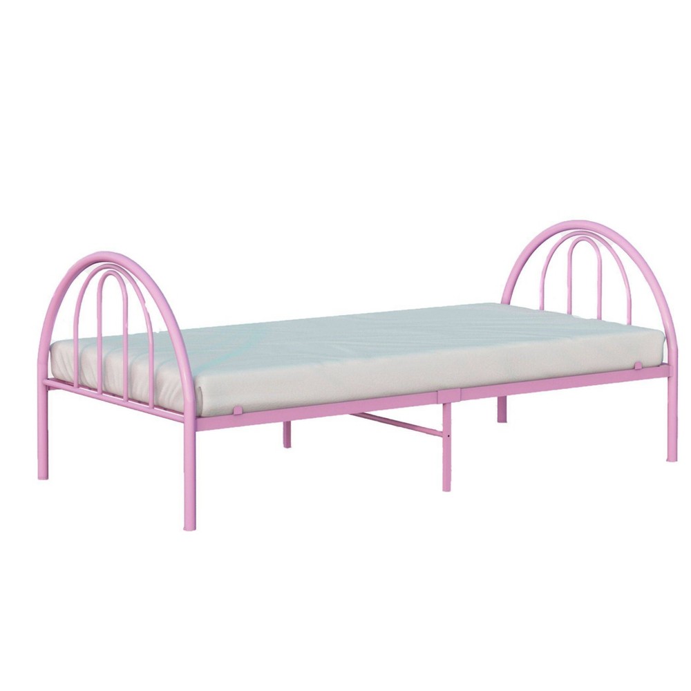 Photos - Bed Frame Twin Brooklyn Metal Kids' Bed Pink - BK Furniture