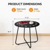 FONTOI Round End Table with Flower Cut Outs, Outdoor Side Table for Living Room, Bedroom, Yard, Balcony, Black, 17.72"*18.11"*17.72" - 3 of 4
