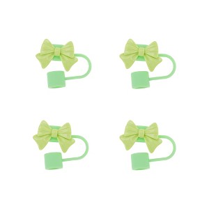 Unique Bargains Bow Straw Cover Cap 4 Pcs - 1 of 4