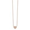 Chisel Stainless Steel Rose IP-plated Cubic Zirconia Heart on a 17.25" Cable Chain Necklace with a 1" Ext. - 2 of 2