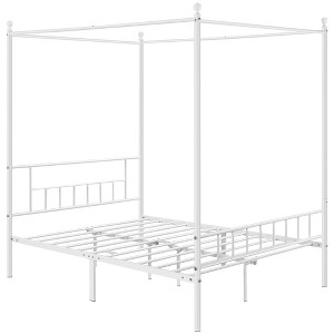 Yaheetech Metal Canopy Platform Bed Frame with Headboard and Footboard and Slatted Structure - 1 of 4