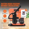 VEVOR Button Maker Machine, 2.28 inch/58mm Pin Maker with 100pcs Button Parts, Ergonomic Arc Handle Punch Press Kit, Button Maker, Black - 3 of 4