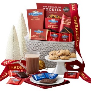 Ghirardelli Chocolates, Cookies and Sweets Deluxe Gift Basket Red Ribbon - 1 of 1
