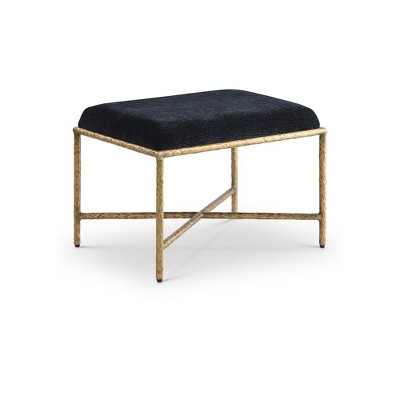 black chenille fabric/gold