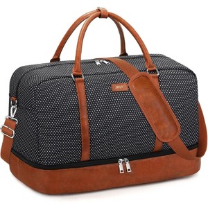 21 Inch Weekender Travel Duffle Bag with Shoe Compartment, 3PCS Set for Women, Carry On for Weekend and Business - 1 of 4