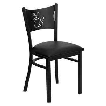 Flash Furniture Black Coffee Back Metal Restaurant Chair