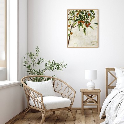 Large Framed Kumquat Tree Canvas Wall Art Print