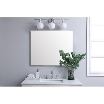 Silver Aluminum Frame Rectangular Mirror with MDF Backing