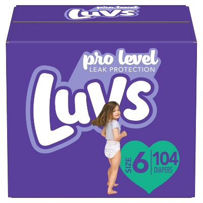 Luvs Pro Level Leak Protection Diapers Giant Pack - Size 6 - 104ct