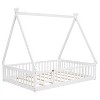 NicBex Kids Montessori Bed with Guardrails,Floor Bed with Tent-shaped Design,Twin/Full Size Toddler bed for Bedroom,White/Brown/Gray/Off-White - 4 of 4