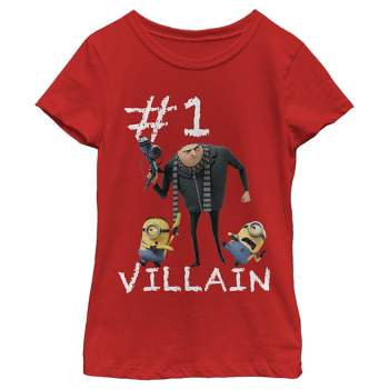 Girl's Despicable Me Minions #1 Villian T-Shirt