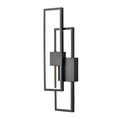 Claxy Black LED Wall Sconce Modern Wall Light Rectangle