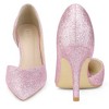Perphy Women's Wedding Glitter Pointed Toe Slip-on Stiletto Heels Pumps - 2 of 3