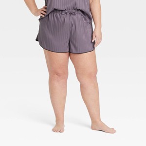 Women's Luxury Collection Shadow Striped Satin Pajama Shorts - Auden™ - 1 of 4