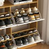 Lirago,39.37"L*9.45"W*39.37"H,4-Door Flip Shoe Storage Cabinet with Wooden Handles & Anti-Tip Design - Space Saving Entryway Organizer - 4 of 4